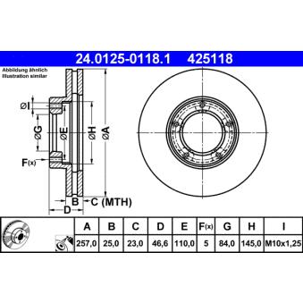 Jeu de 2 disques de frein avant ATE OEM 4351226040