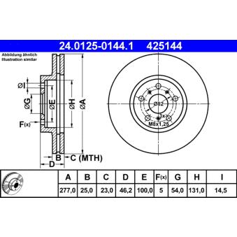 Jeu de 2 disques de frein avant ATE 24.0125-0144.1