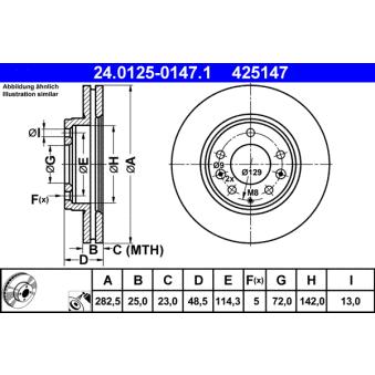 Jeu de 2 disques de frein avant ATE OEM GJ6Y3325XA