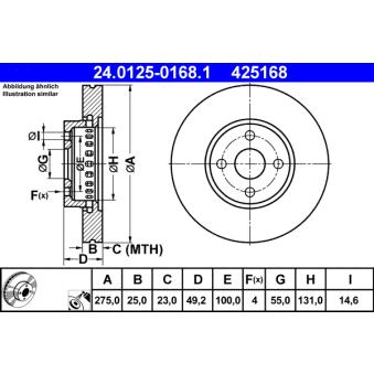 Jeu de 2 disques de frein avant ATE OEM 4351213021
