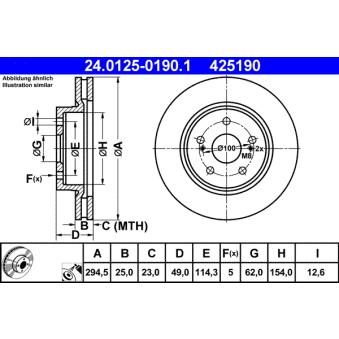 Jeu de 2 disques de frein avant ATE OEM 5521165J00