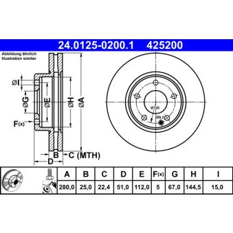 Jeu de 2 disques de frein avant ATE OEM A2464211112