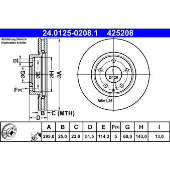 Jeu de 2 disques de frein avant ATE 24.0125-0208.1