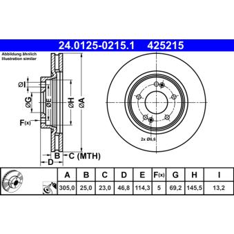 Jeu de 2 disques de frein avant ATE OEM 51712C1000