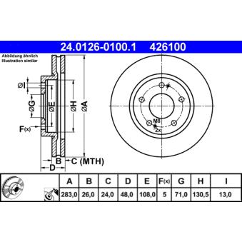 Jeu de 2 disques de frein avant ATE 24.0126-0100.1