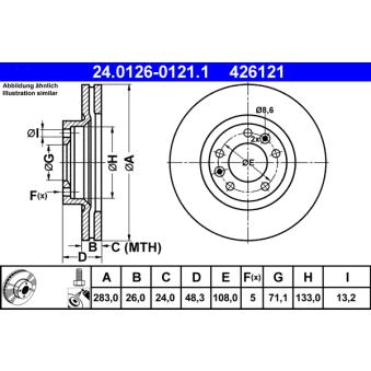 Jeu de 2 disques de frein avant ATE OEM 4246V4 Jeu de 2 disques de frein avant ATE OEM 4246V4
