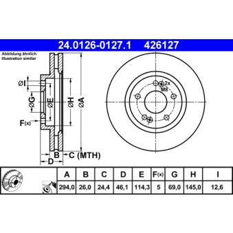 Jeu de 2 disques de frein avant ATE OEM 5171226100
