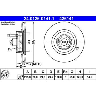 Jeu de 2 disques de frein avant ATE OEM 4351205050