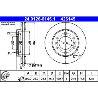 Jeu de 2 disques de frein avant ATE OEM 4615A061
