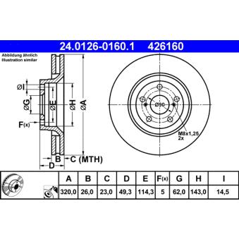 Jeu de 2 disques de frein avant ATE OEM 4351205090