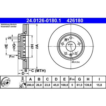 Jeu de 2 disques de frein avant ATE OEM A4154210412