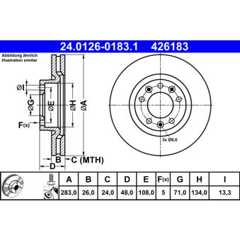 Jeu de 2 disques de frein avant ATE OEM 9803918180 Jeu de 2 disques de frein avant ATE OEM 9803918180