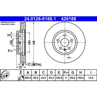 Jeu de 2 disques de frein avant ATE OEM 13597467