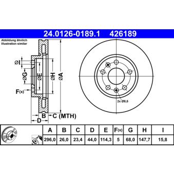 Jeu de 2 disques de frein avant ATE OEM 402062000R