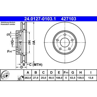 Jeu de 2 disques de frein avant ATE OEM 2305503