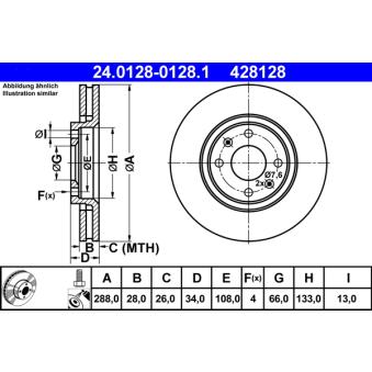 Jeu de 2 disques de frein avant ATE OEM 4246W3 Jeu de 2 disques de frein avant ATE OEM 4246W3