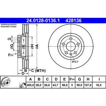 Jeu de 2 disques de frein avant ATE 24.0128-0136.1
