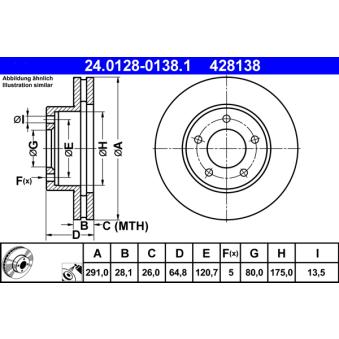 Jeu de 2 disques de frein avant ATE 24.0128-0138.1