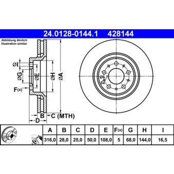 Jeu de 2 disques de frein avant ATE OEM 30636074