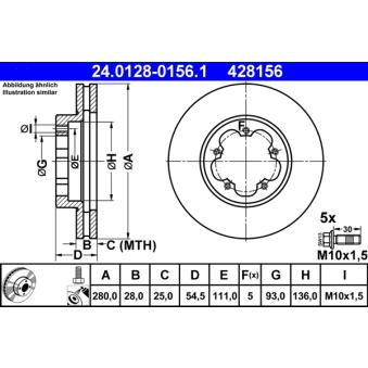 Jeu de 2 disques de frein avant ATE OEM 1503290