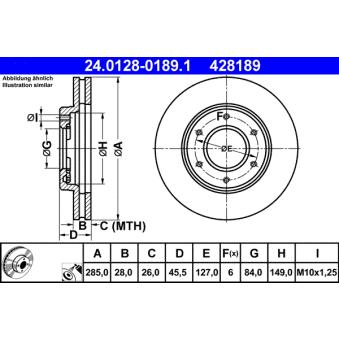 Jeu de 2 disques de frein avant ATE OEM 4351226160 Jeu de 2 disques de frein avant ATE OEM 4351226160