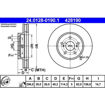 Jeu de 2 disques de frein avant ATE OEM 4351228180