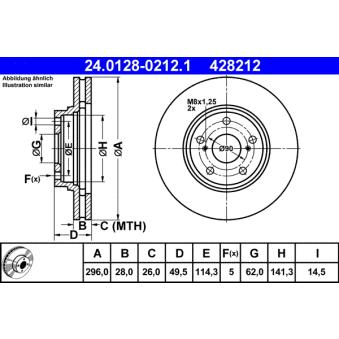 Jeu de 2 disques de frein avant ATE 24.0128-0212.1