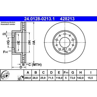 Jeu de 2 disques de frein avant ATE OEM 51740246