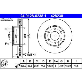 Jeu de 2 disques de frein avant ATE OEM 2996131