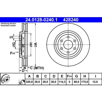 Jeu de 2 disques de frein avant ATE OEM 402063X00B
