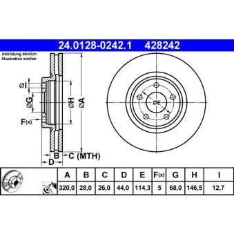 Jeu de 2 disques de frein avant ATE OEM 40206JY01A