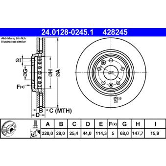 Jeu de 2 disques de frein avant ATE OEM 402060003R