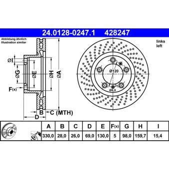 Disque de frein avant gauche ATE OEM 99735140100 Disque de frein avant gauche ATE OEM 99735140100