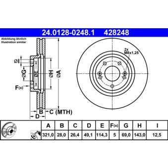 Jeu de 2 disques de frein avant ATE OEM 517122W700