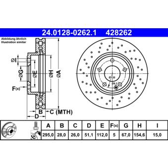 Jeu de 2 disques de frein avant ATE OEM 2464212512