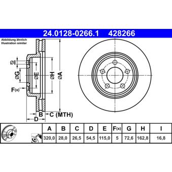 Jeu de 2 disques de frein avant ATE OEM 04779196AF