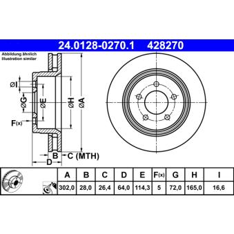 Jeu de 2 disques de frein avant ATE OEM 52109938AB