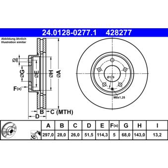 Jeu de 2 disques de frein avant ATE OEM K01133251A