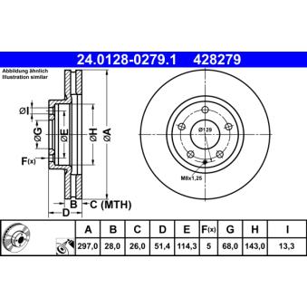 Jeu de 2 disques de frein avant ATE OEM GHR133251