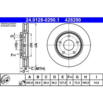 Jeu de 2 disques de frein avant ATE OEM K04779783AA