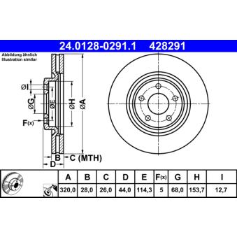 Jeu de 2 disques de frein avant ATE 24.0128-0291.1