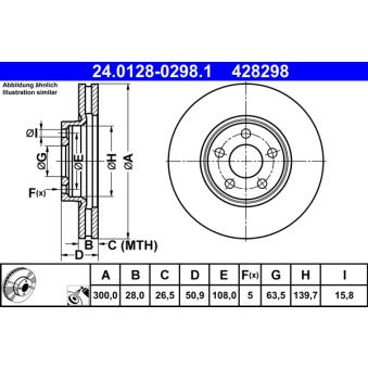 Jeu de 2 disques de frein avant ATE OEM 1877785