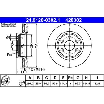 Jeu de 2 disques de frein avant ATE OEM 402064KJ1B