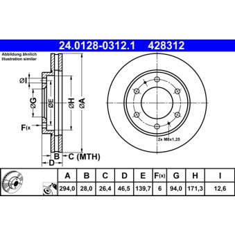 Jeu de 2 disques de frein avant ATE OEM MN102276