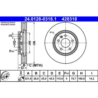 Jeu de 2 disques de frein avant ATE OEM 13517853 Jeu de 2 disques de frein avant ATE OEM 13517853