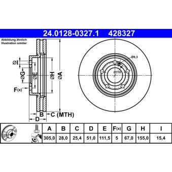 Jeu de 2 disques de frein avant ATE [24.0128-0327.1]