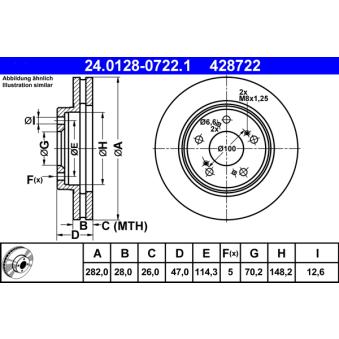 Jeu de 2 disques de frein avant ATE OEM 45251SP0E00