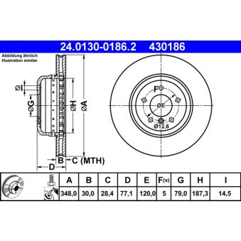 Jeu de 2 disques de frein avant ATE OEM 34116763824