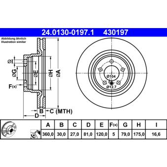 Jeu de 2 disques de frein avant ATE OEM SDB500192 Jeu de 2 disques de frein avant ATE OEM SDB500192