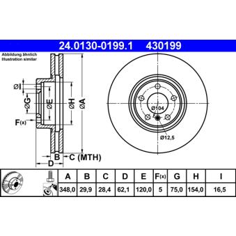 Jeu de 2 disques de frein avant ATE OEM 34116793244